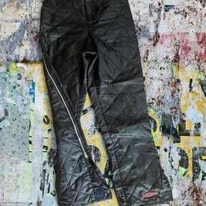 Black Dollhouse 90s vintage quilted nylon pants with silver zip - size L